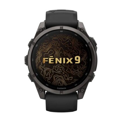 Смарт часовник Garmin Fenix 9 Amoled 47 мм GPS Carbon Gray DLC Titanium/Black 010-04762-11 - БГ Хоби Спорт
